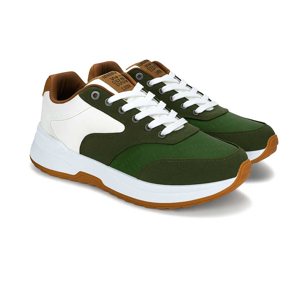 Men's Multi-Color Sport Sneakers - Green