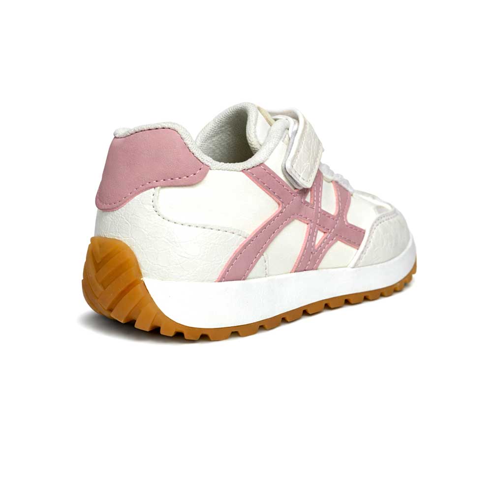 Girly Pink Details Trend Sneakers - White1