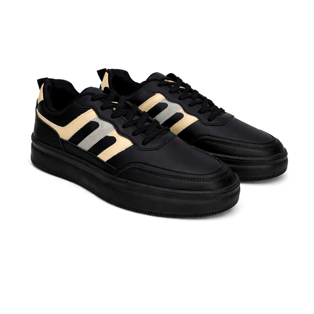 Men's High-Sole Sneakers - Black