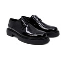 Men's Shiny leather platform shoes - Black