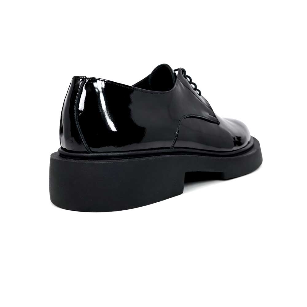 Men's Shiny leather platform shoes - Black1