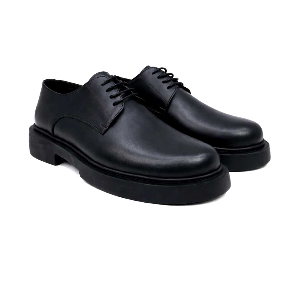 Men's leather platform shoes - Black