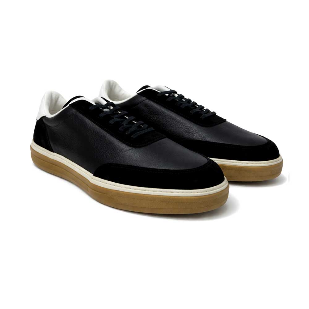 Men's Genuine Leather Sneakers - Black