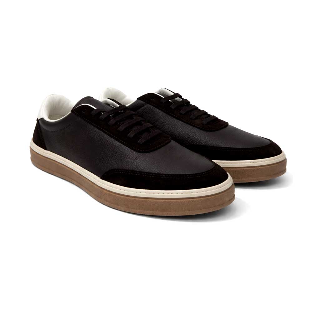 Men's Genuine Leather Sneakers - Brown