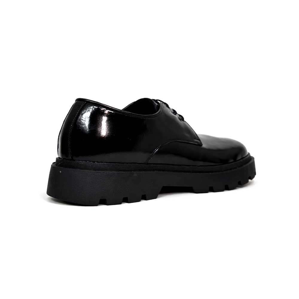 Men shiny leather trendy shoes - Black2