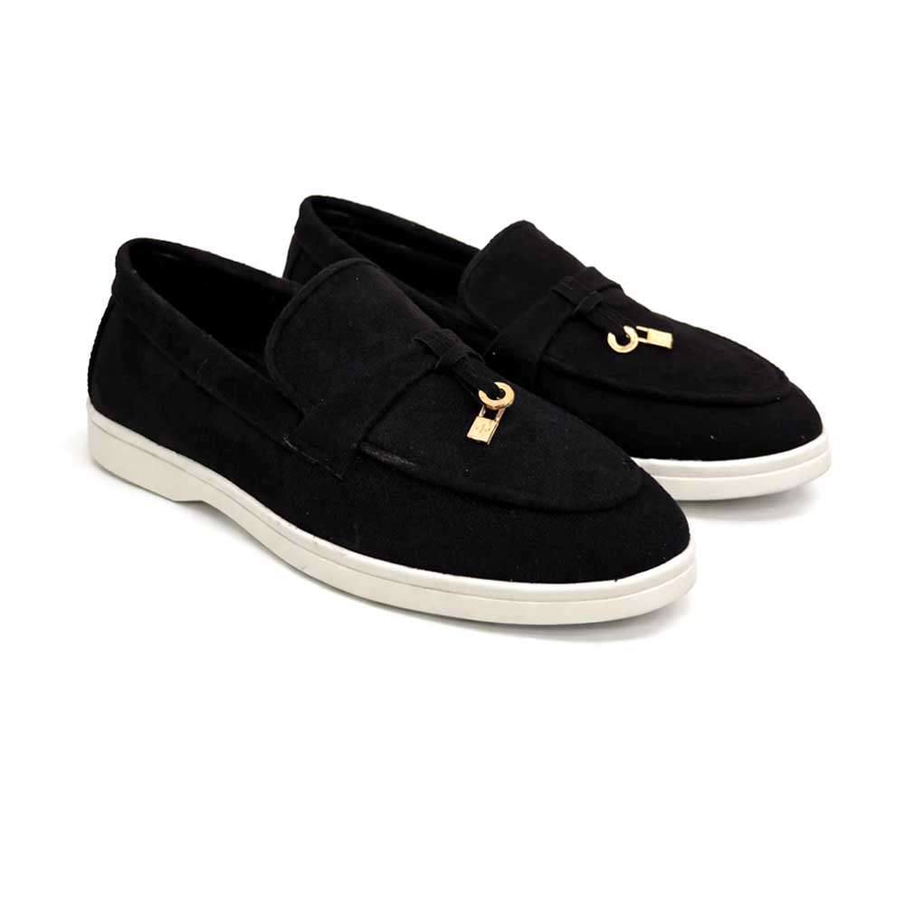 Women's Suede Loafer - Black