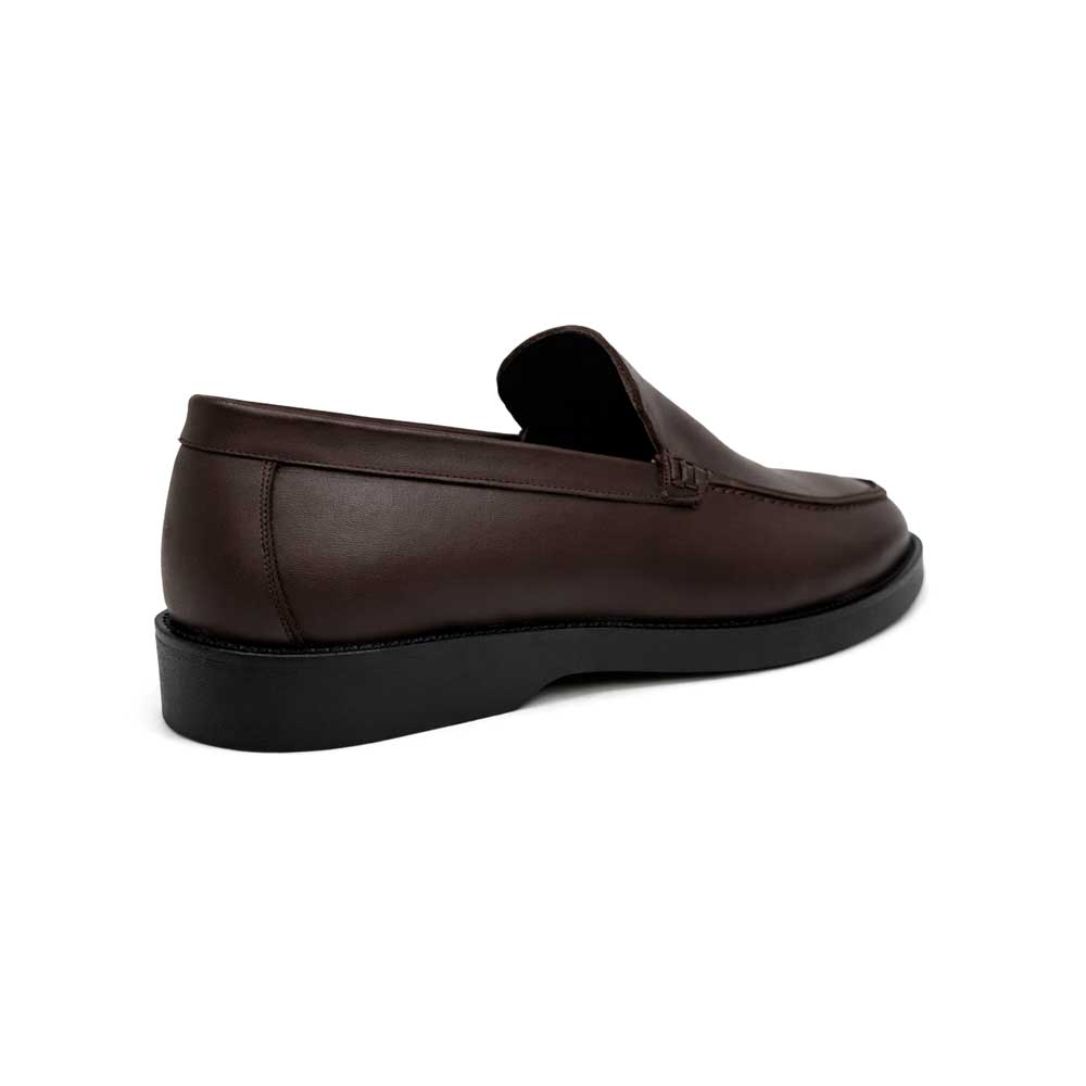 Men's Plain Leather Moccasin - Brown1