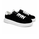 Men's Genuine Chamois Leather Sneakers - Black