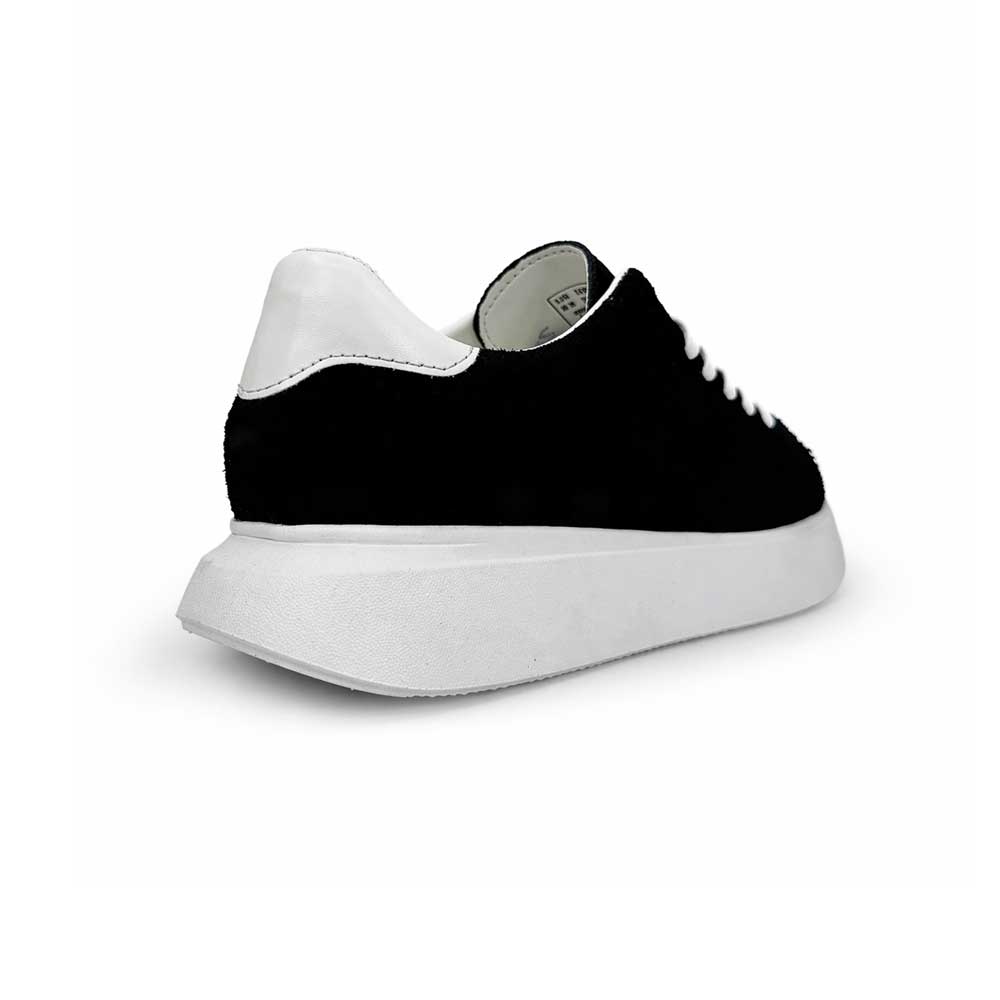 Men's Genuine Chamois Leather Sneakers - Black1