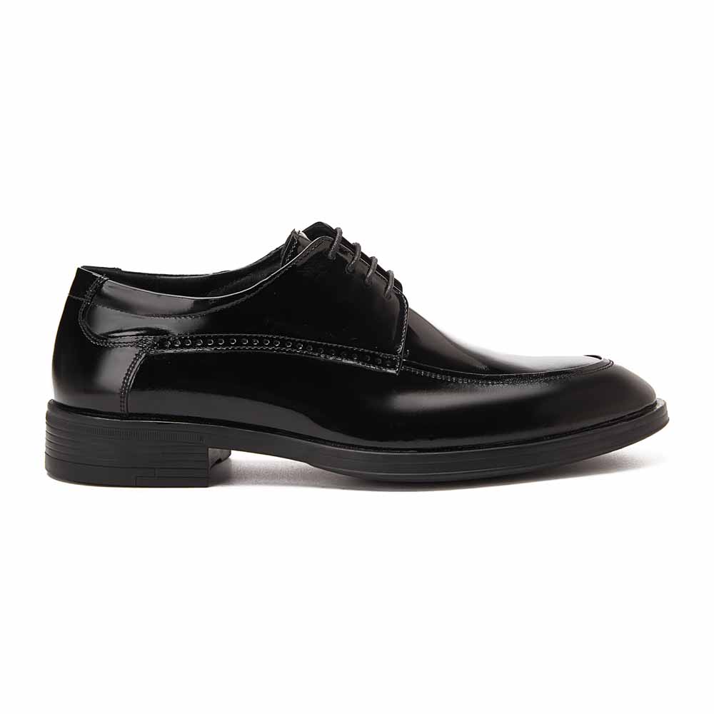 Men glossy derby shoes - Black