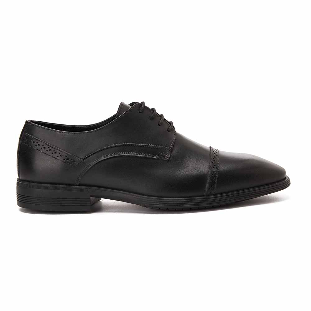 Men leather derby shoes - Black
