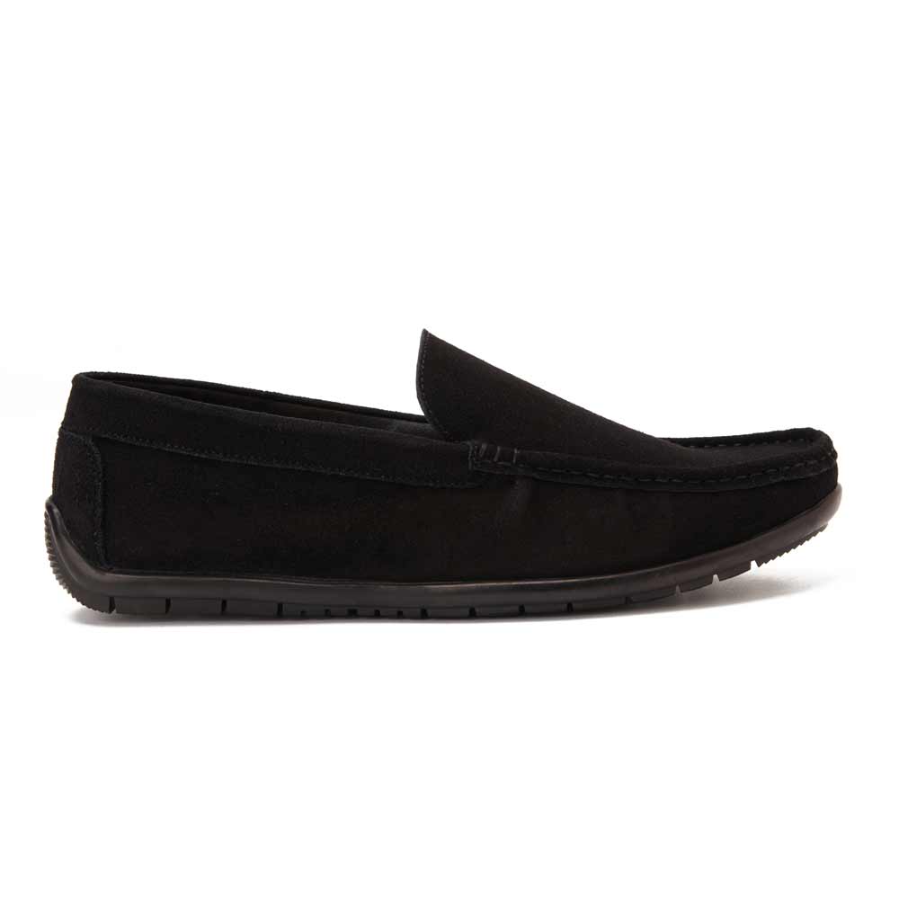 Men summer suede moccasin - Black
