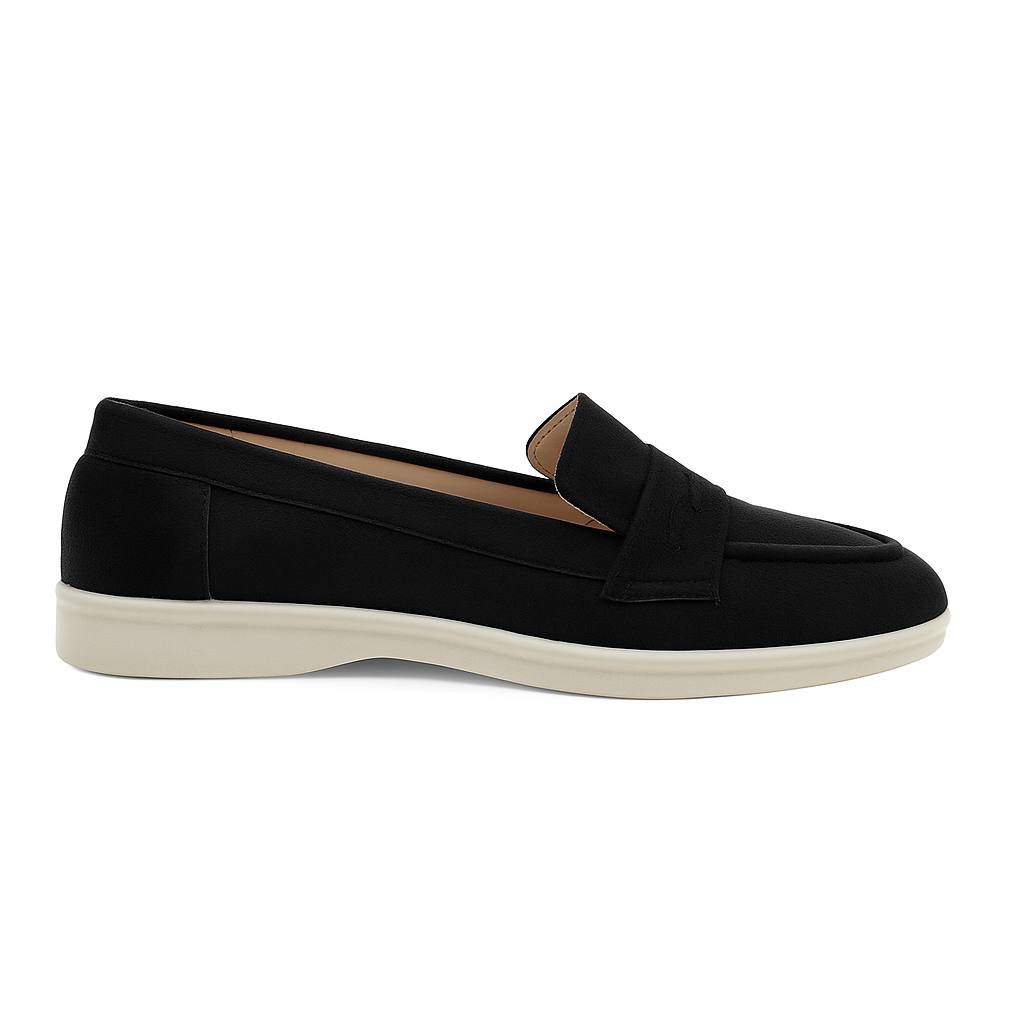 Women's chamois loafers - Black