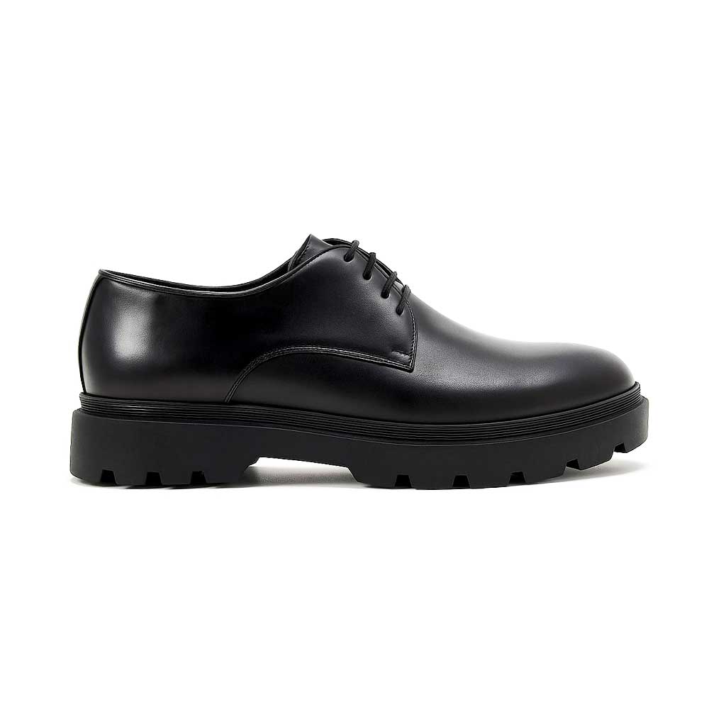 Men leather trendy shoes - Black