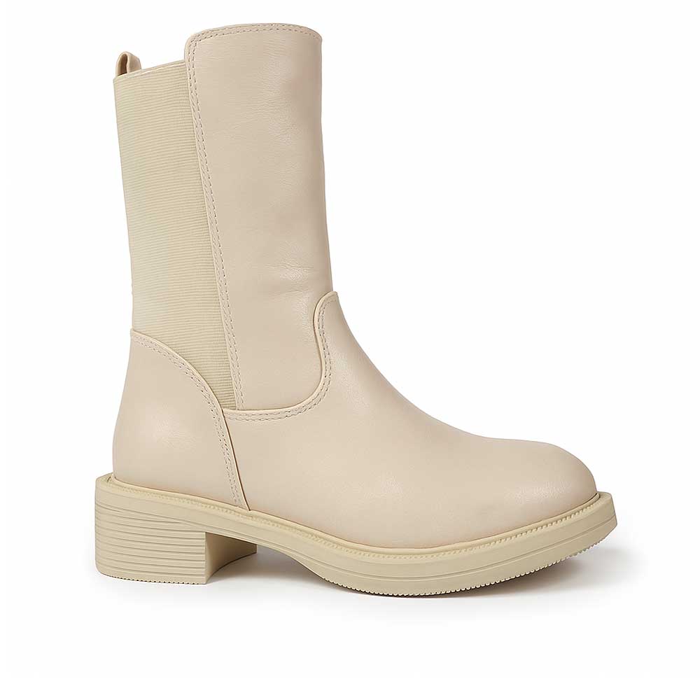 Women's leather half boot - Beige