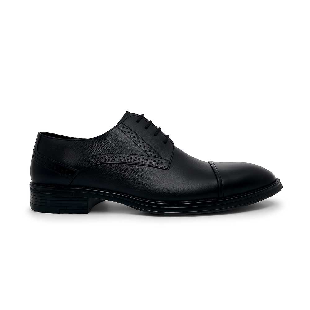 Men's Derby Leather Shoes - Black