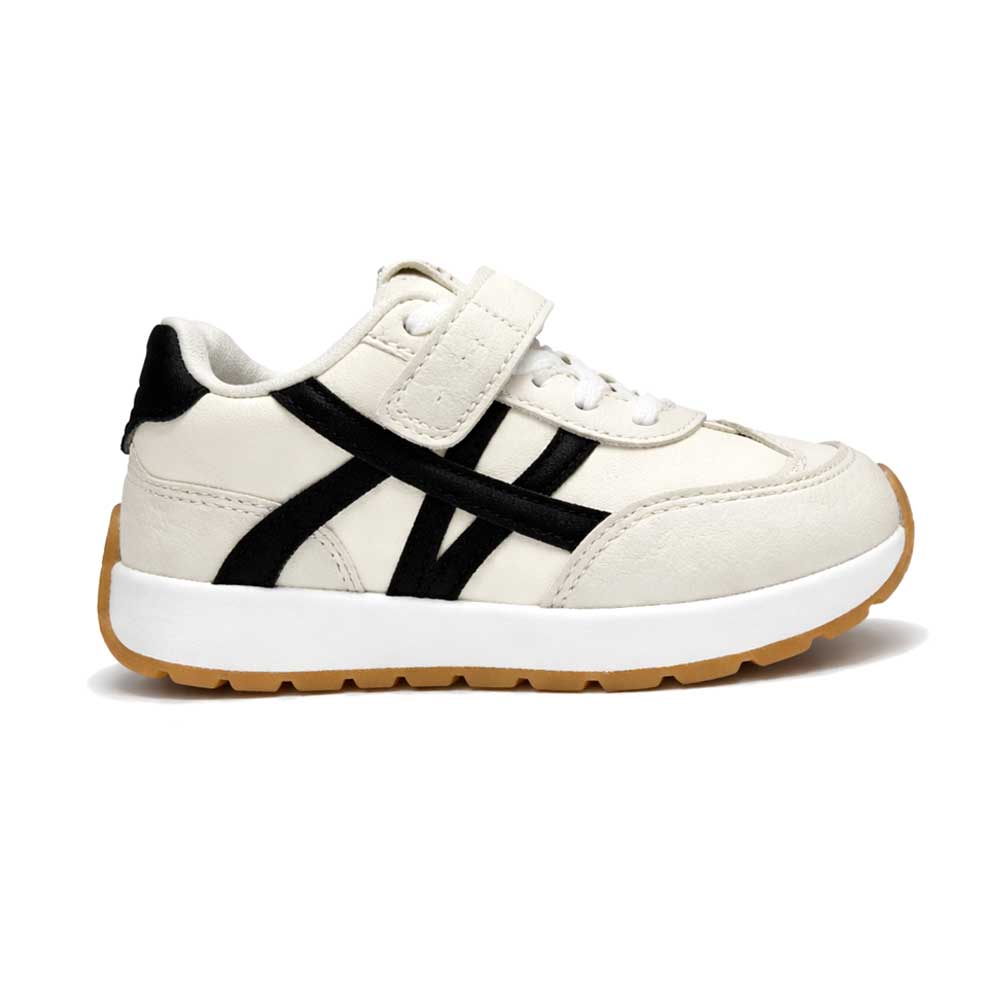 سنيكرز شبابي للجنسين بتفاصيل سوداء - أبيض