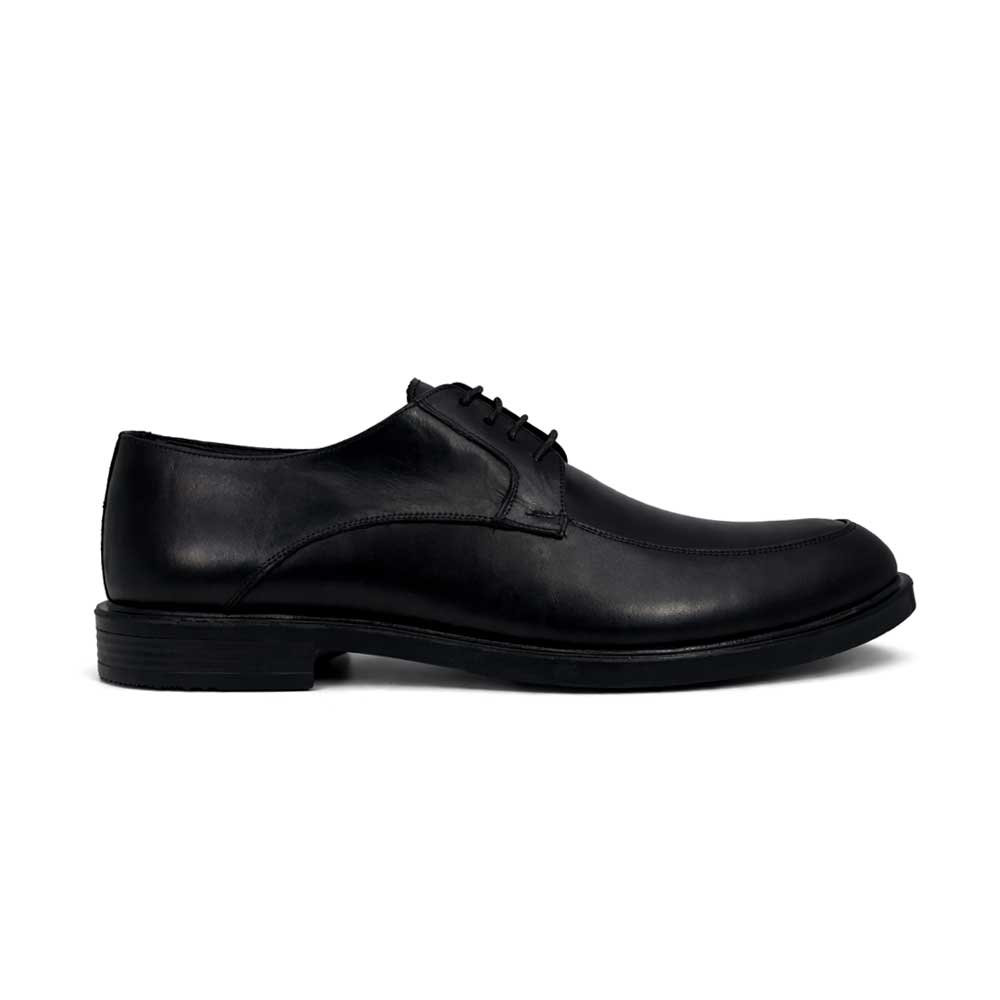 Men's Special Sizes Leather Shoe - Black