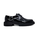 Men's Shiny leather platform shoes - Black