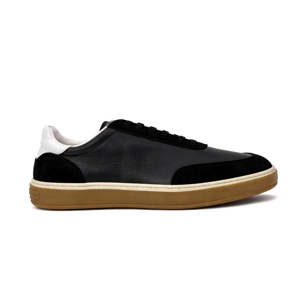 Men's Genuine Leather Sneakers - Black