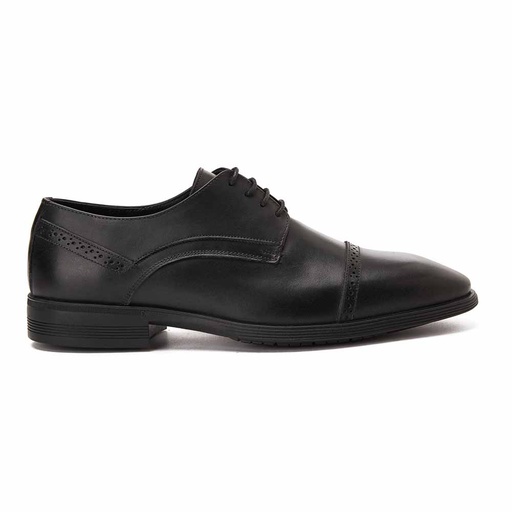 Men leather derby shoes - Black