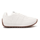 Women's casual lace-up trainers - White