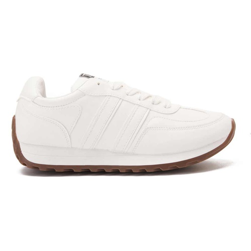 Women's casual lace-up trainers - White