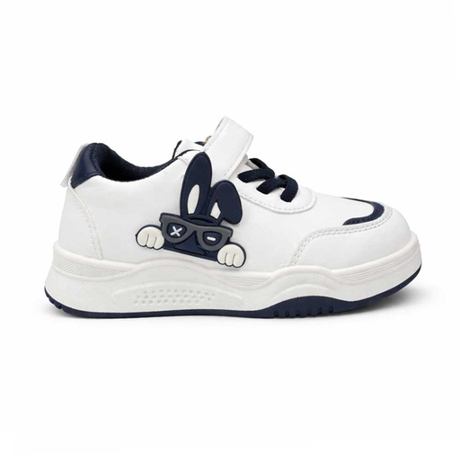 Unisex Kid's Rabbit Sneakers - White*Navy